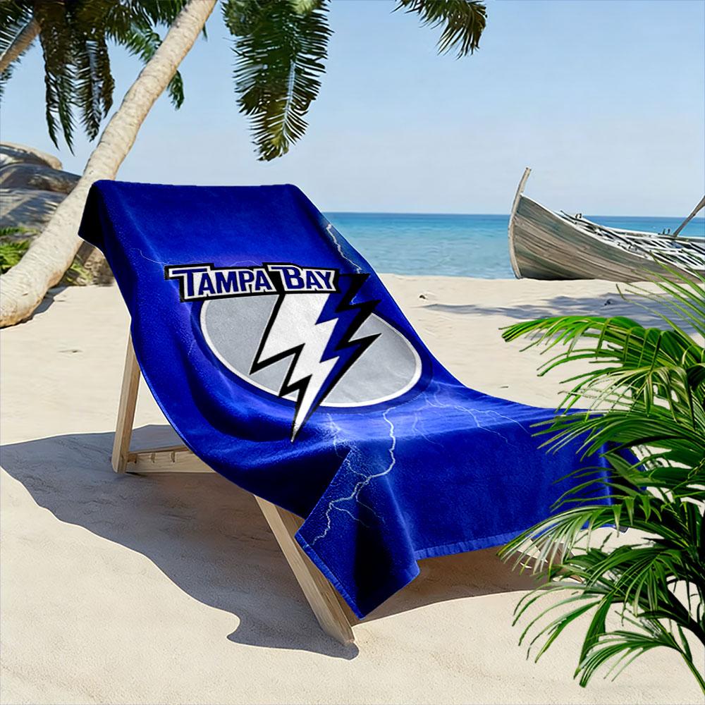 "Tampa Bay Lightning Logo Design" Patterned Beach Towel Quick Dry Perfect for Travel Outdoor Sports Jogging the Beach and Swimming