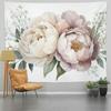 1 piece watercolor peony bouquet tapestry, polyester fabric, machine washable, suitable for living room and bedroom decoration