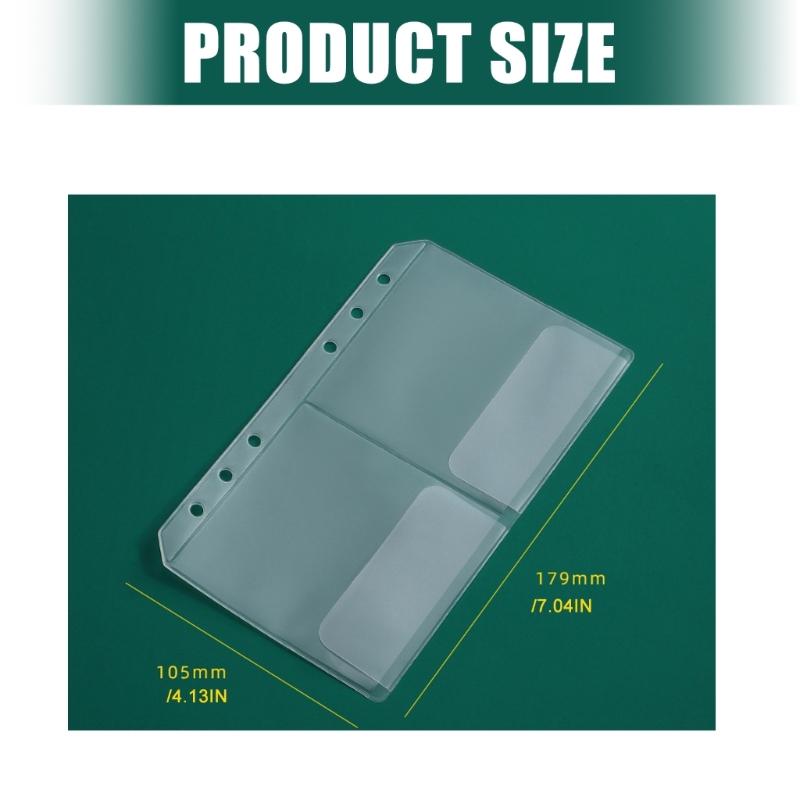 20 Pieces Clear PVC A6 Organizers Sleeves Durable Waterproof Sheet Protectors Stationery Holder For Journals And Diaries