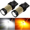 PHINLION Super Bright White Amber Dual Color Switchback 7443 7443na 7444 7444na LED Bulbs with Projector for Car Front Turn Signal Parking Lights