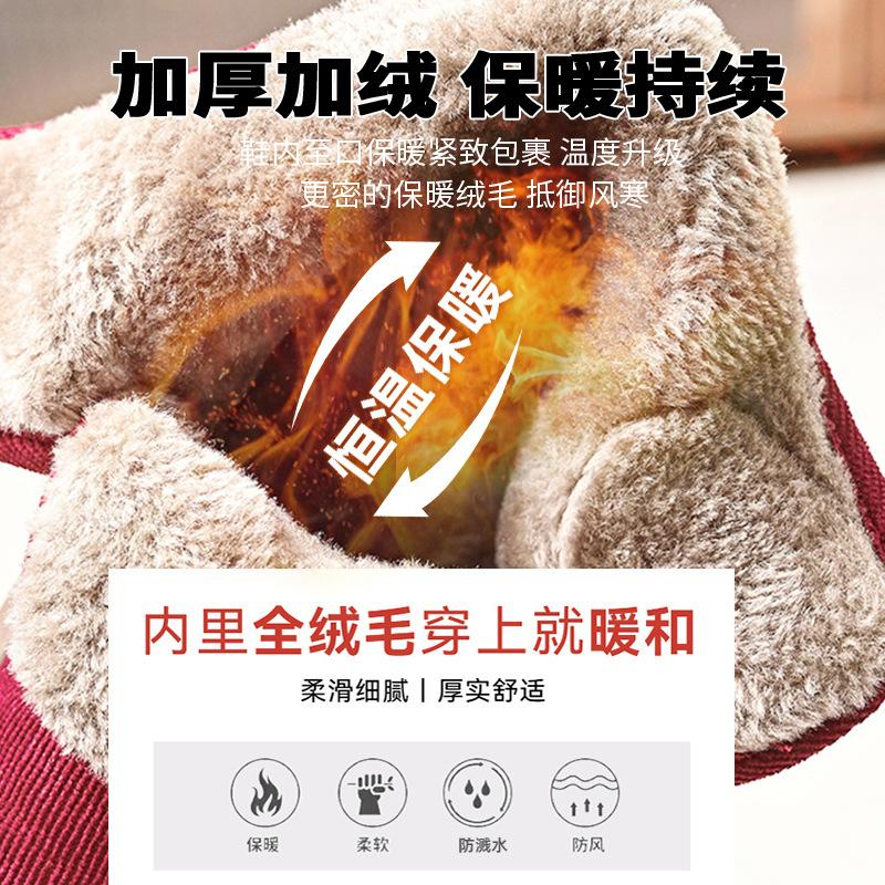 Cotton shoes winter velvet thickened soft sole middle-aged and elderly bag heel wear warm mother shoes