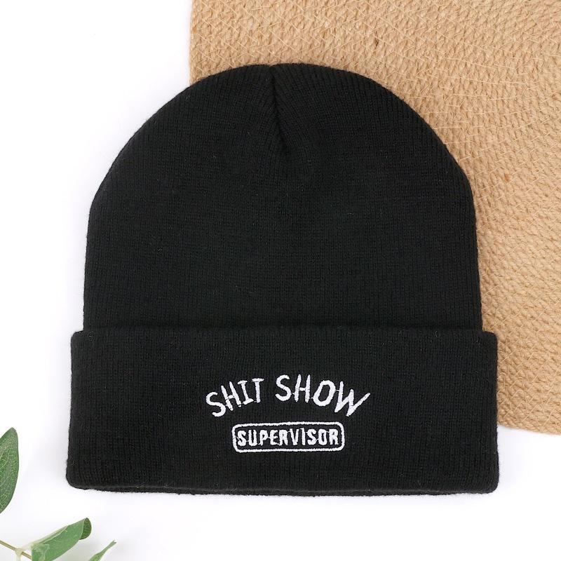 Embroidery IT knitted hat new trend autumn and winter SH warm versatile simple casual men and women OW cold SH