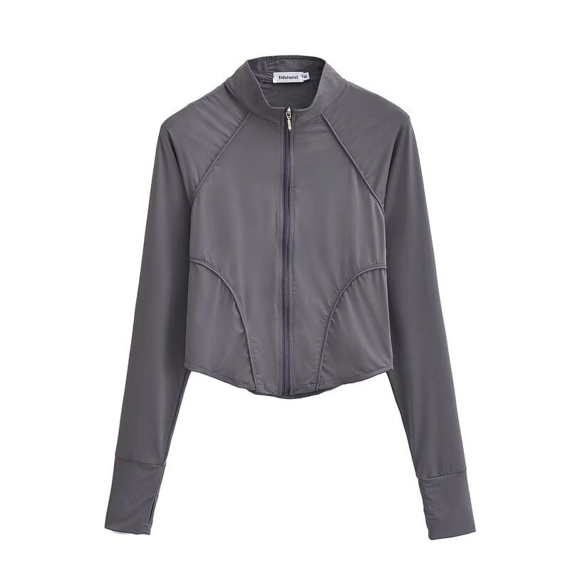 

Модный стиль 2023 Летние модные тенденции Новое поступление Женская одежда Облегающая Длинные рукава Легче всего сочетать Многослойность Стройнящая Защита от солнца Верхняя одежда Gray S