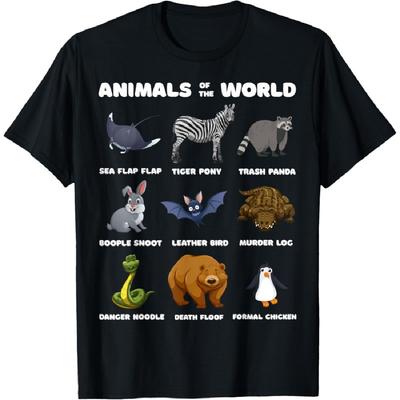 Zwierzęta Świata Koszulka na Prezent Zabawne Rzadkie Zwierzęta Memy T-Shirt
