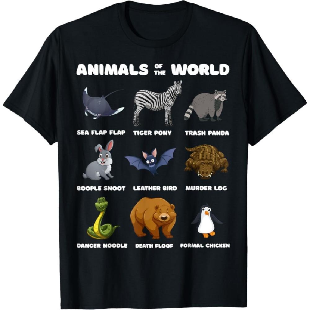 

Animals Of The World Gift Tee Funny Rare Animals Memes T-Shirt S