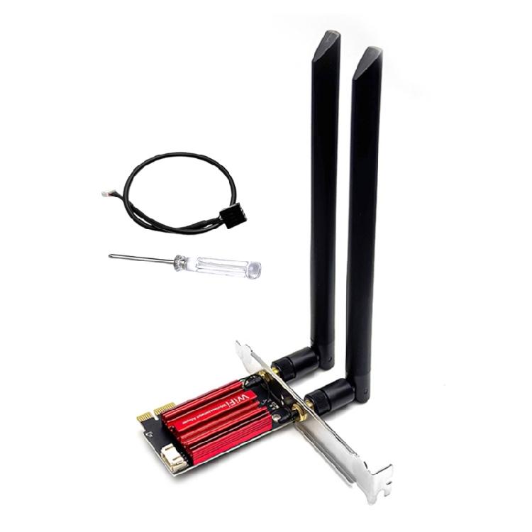 

Fast Speed 1200Mbps PCIExpress WiFi Card Double Band Bluetooth-compatible External Antennae For Computer Systems 1