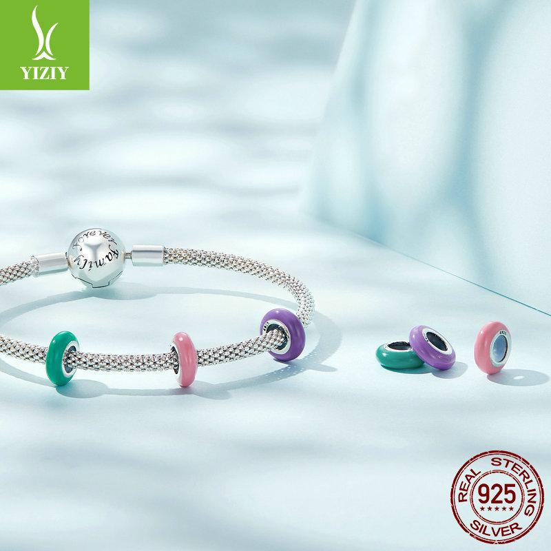 925 Sterlingsilber Perlen Einfaches Perlenarmband Schmuckzubehör Silikon Positionierungsperle Trenner Scc1450