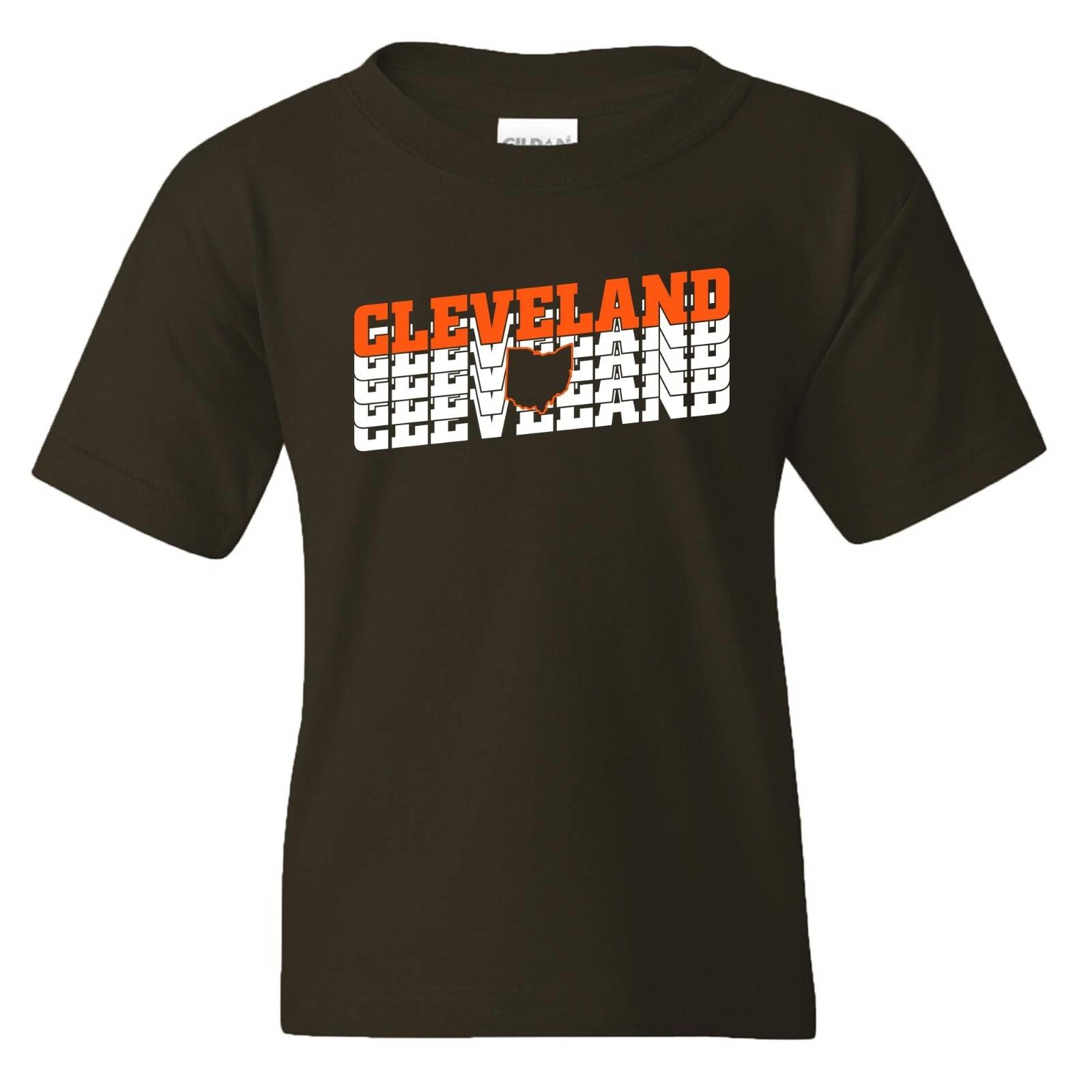 Cleveland Retro Repeat - Sport Football City Team Youth T-Shirt - Dark Chocolate 4XL