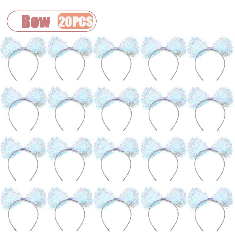 1-20pcs Laser Holographic Glow Headband for Christmas Halloween Party Costume Decoration Accessory Home Celebration