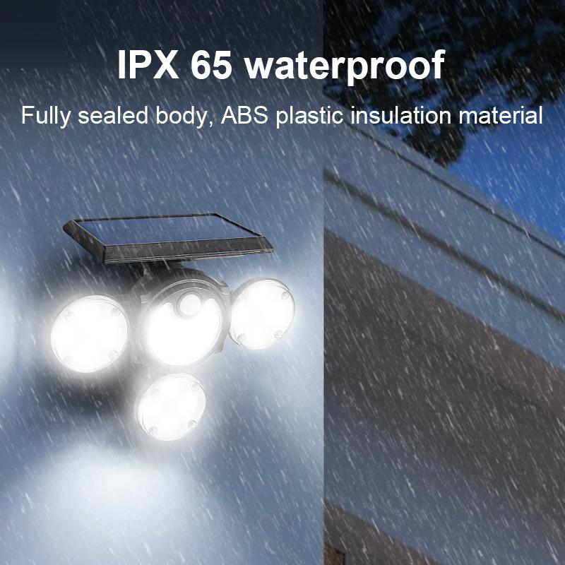 102 COB LED Solar Lights 4 Head Lamp PIR Motion Sensor Landscape Spotlights IP65 Waterproof Outdoor Lights Garden Decoration