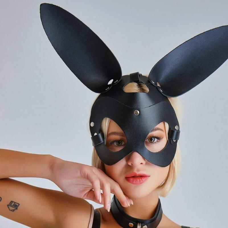Masque en Cuir Exotique pour Femmes Demi-Visage Chat Renard Sexy Masques Cosplay Adulte BDSM Jeux Sexuels Jouet Goth Punk Fête Bar Accessoires de Costume