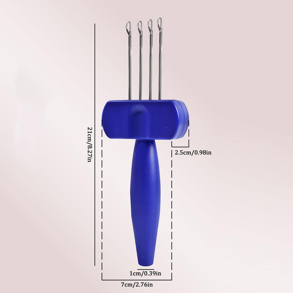 Cord Knitting Tool Latch Hook Cord Knitting Tool 3-Needle 4-Needle Ergonomic Grip Equipment for Weaving Binding-Off Edging