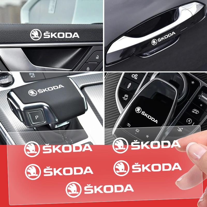 Car Badge Sticker Full Body Wheel Decals Emblem Stickers For Skoda Fabia 1 2 Octavia A7 Superb Rapid Yeti Karoq Vision VRS Kamiq JT3