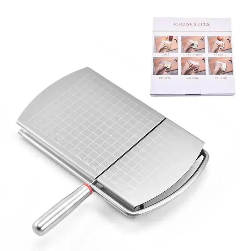 Cheese Board with Wire Cutter 5.5 Inch Stainless Steel Cheese Slicer Cutter Cheese Wire Cutter with Serving Board