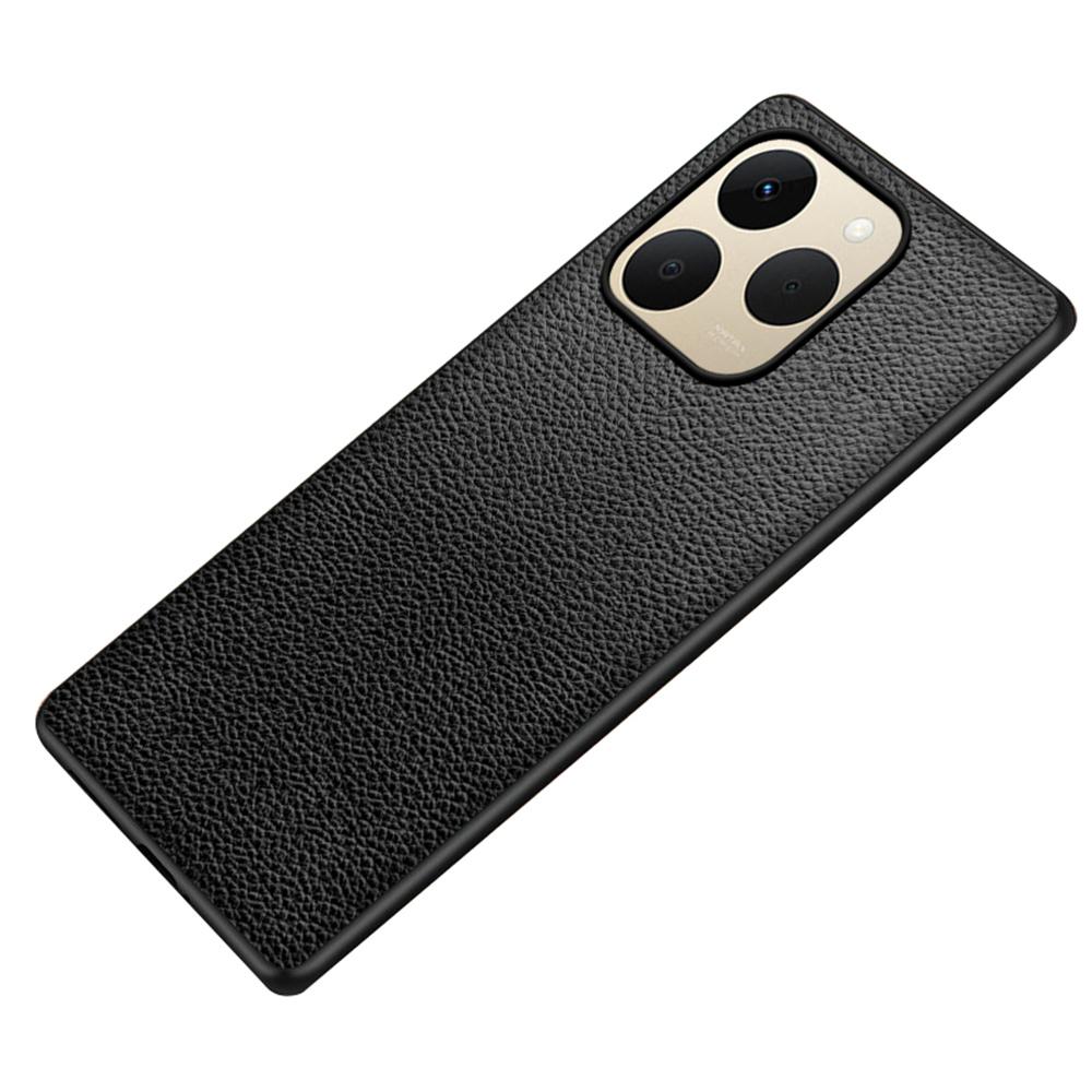 For Realme 15T 5G Case Litchi Texture PU Leather Coated PC + TPU Protective Phone Back Cover