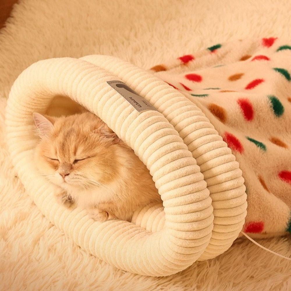 Halbgeschlossener Katzenschlafsack Warmer Katzentunnel Nest Langlebiges Katzen-Taschennest Apartment