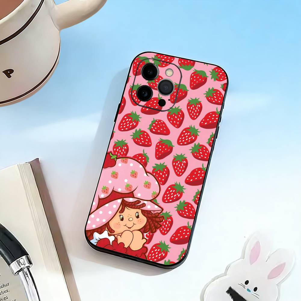 Strawberry S-Shortcake-Girl Pink  Phone Case Silicone Soft For IPhone 17 16 15 14 13 12 11 X XR Plus Pro Max Plus