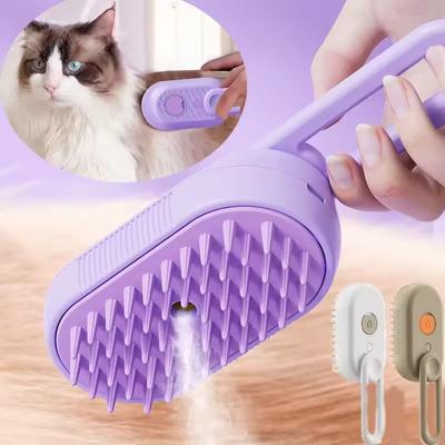 Pet Steam Brush Electric Spray Cat Hair Brush Three In One Dog Steam Brush Is Used Massaging Cats Dogs Remove Tangled Loose Hair