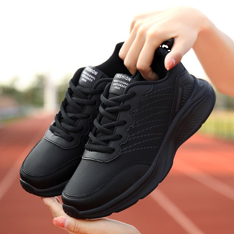 Autumn and Winter New Women's Shoes Leather Sports Casual Large Sports Shoes for Women