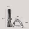 Ceramic Vase  Black White Striped Knot Decor sculpture Desktop Art Ornament Creative Flower Arrangement Vase Living Room Decor