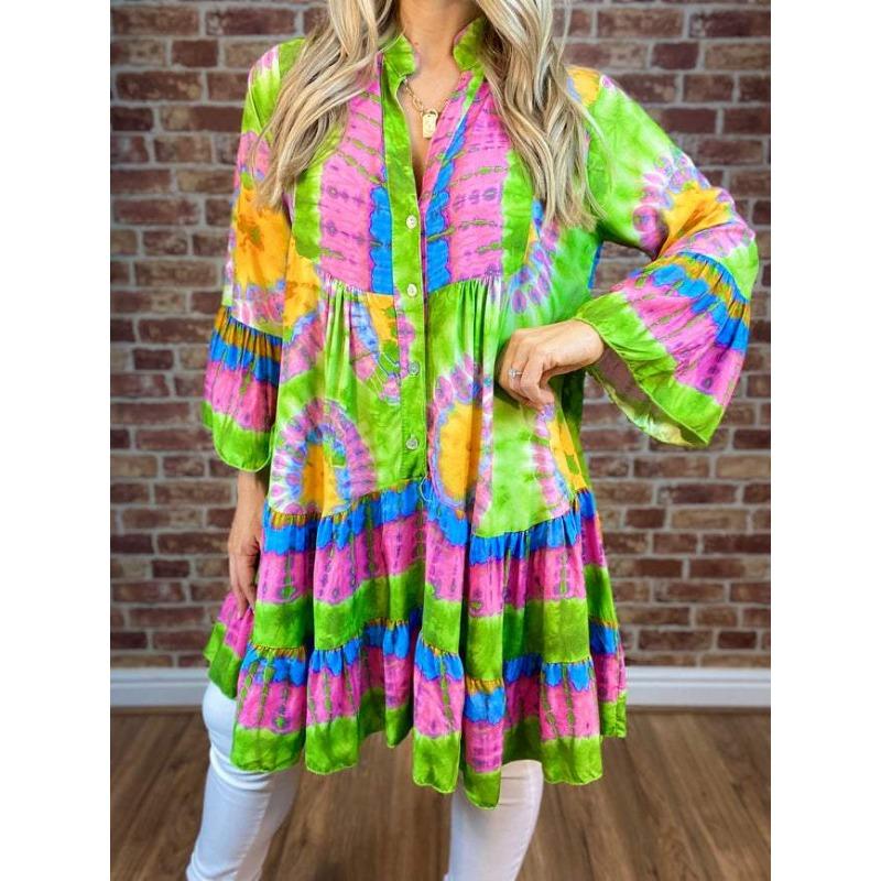 Rochie de damă imprimată de primăvară și toamnă