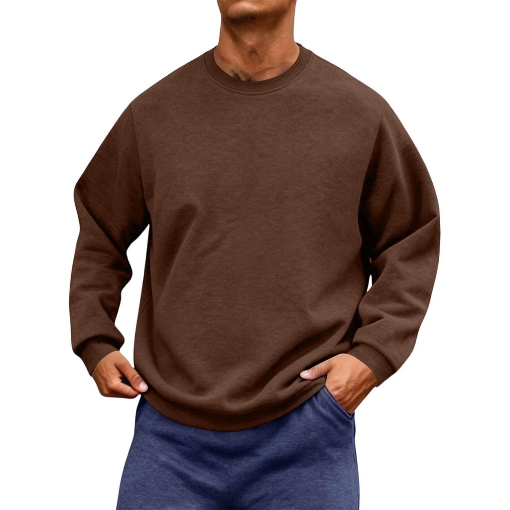 Men's Neck Long Sleeve Loose Fit Sweatshirt for Casual Daily Wear