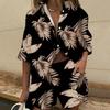 Summer Women's Two Piece Short Sets Women Casual Print Short Sleeve Shirts 2 Piece Set Shorts Loose Office Shirts Suit Outfites