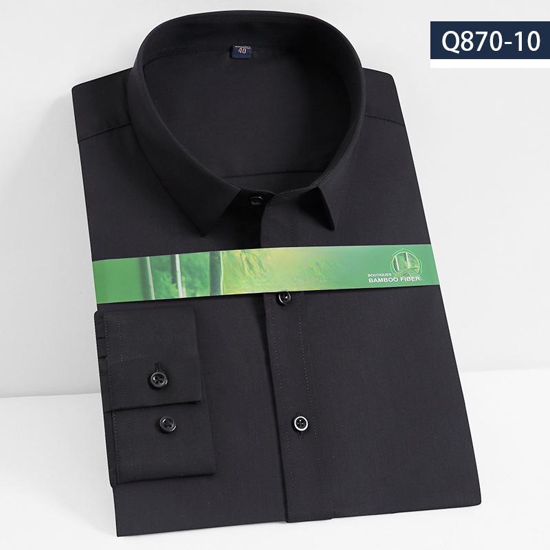 Bamboo Fiber Shirt Men's Stretch No Care Comfortable Shirt Business Professional Formal Interview Plus Size Short Sleeve Shirts Men’s