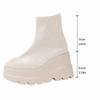 Skinny Wedge Heel Short Boots Women'S Winter Large Size Thick-Soled Muffin Sleeve Fly-Woven Socks Boots 43