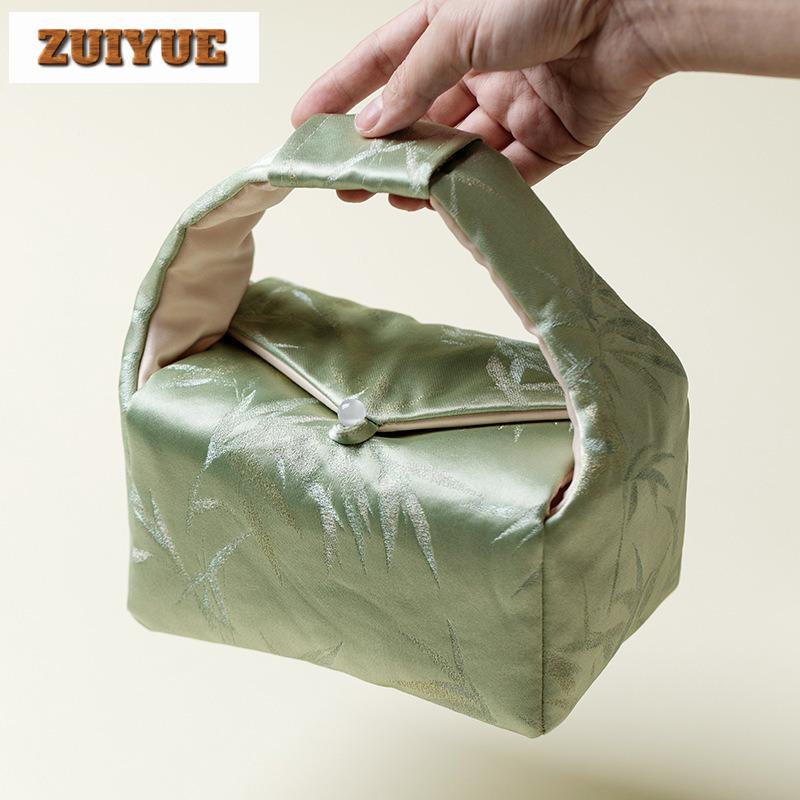 Chinese Style Fabric Brocade Tea Cozies Aesthetic Teapot Cover Tea Cozy For Teapot Hand Bag Travel Tea Set Bag Teaware Supplies