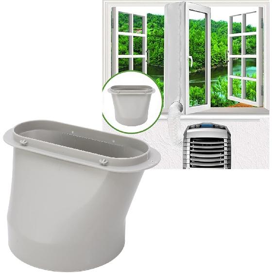 Hilitand Air Conditioner Exhaust Hose Adapter, Dia 5.9in, Oval Vent, Efficient Energy Saving, Serrated Strips, Scratch ABS