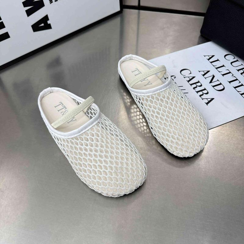 

Перфорированные сандалии Baotou, женские летние дышащие туфли для рыбалки, полутапочки на плоской подошве, быстросохнущая пляжная обувь 35 белый