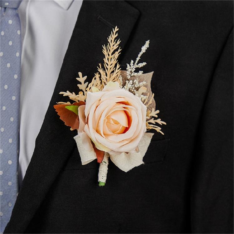 Realistic Wedding Corsages Wrist Flower Elegant Artificial Flower Bouquet for Bride and Bridesmaids in Vintage Styles