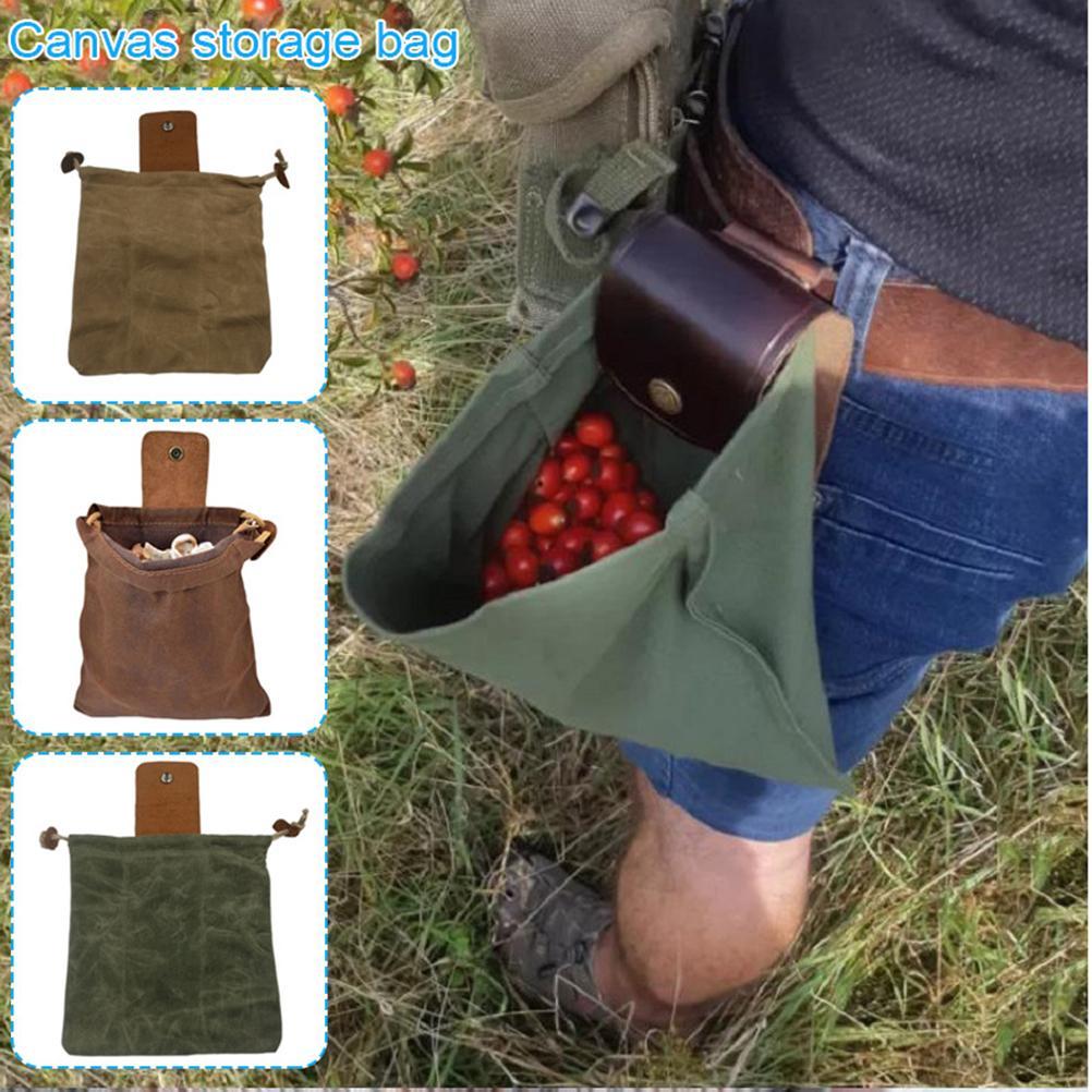 thumbnail image 2 of Leather Canvas Bushcraft Foraging Bag 2 of 13