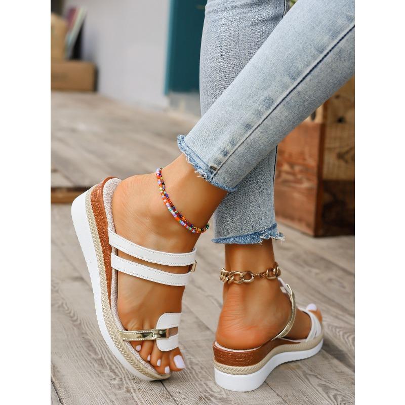 Large Size Wedge Sandal Slipper Summer Comfortable Fashion Slipper with Platform Bottom and Muffin Bottom
