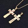 Stainless Steel Lucky Baseball Cross Chain Pendant Necklace for Men Boy