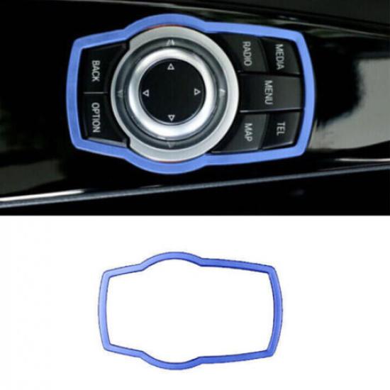 For BMW X2 F39 2018-2021 Blue Aluminum Car Central Console Multimedia Frame Trim