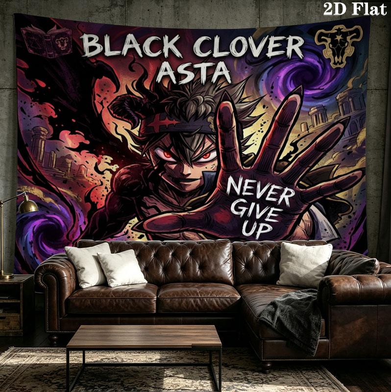 Black Clover Gobelin Ścienny Estetyczny Wiszący na Ścianę Tkanina Drukowana Koc Dekoracyjne Gobeliny Do Sypialni Salonu Wystrój Domu