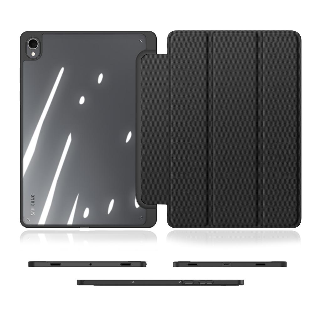For Samsung Galaxy Tab S11 Case DUX DUCIS TOBY Series Tri-fold Stand PU Leather Tablet Cover