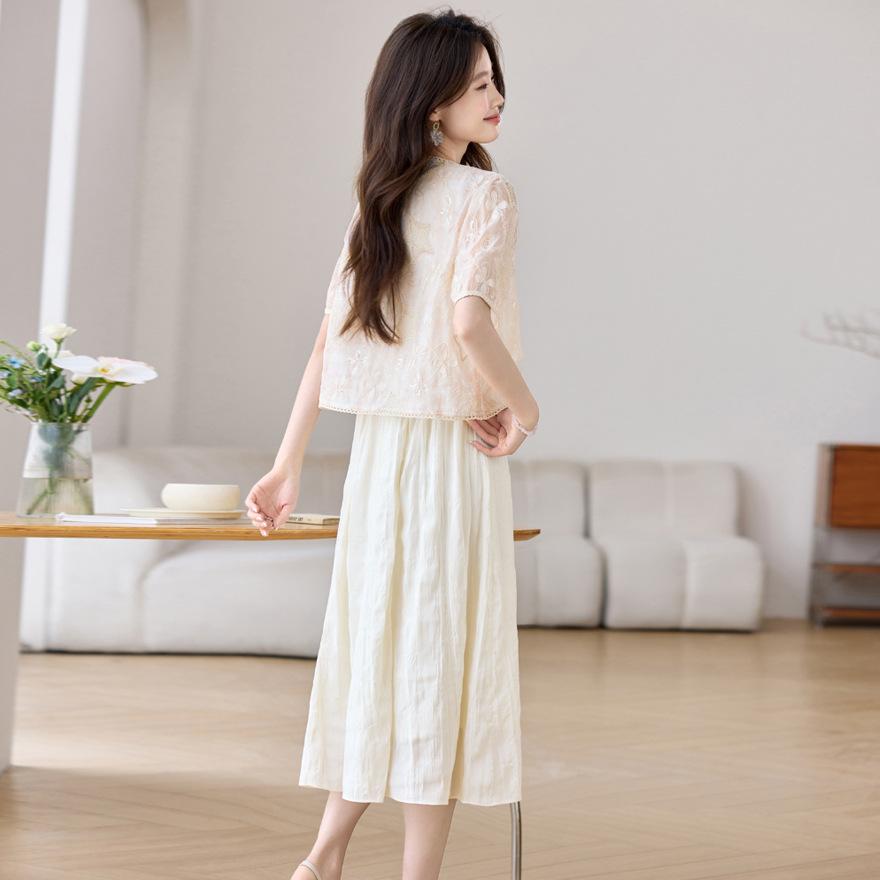 Women's Dress Summer New Fashion Casual Versatile Shirt Two-piece Skirt