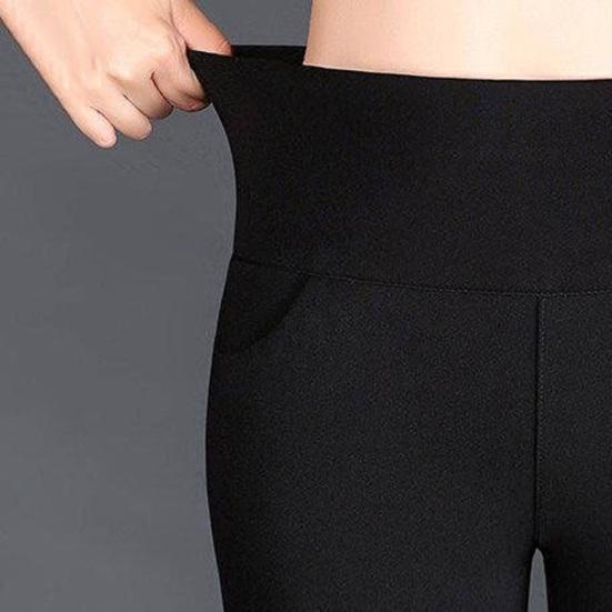 Slim Solid Color Thin Type Women Pants High Waist Stretchy Pencil Pants for Daily Wear