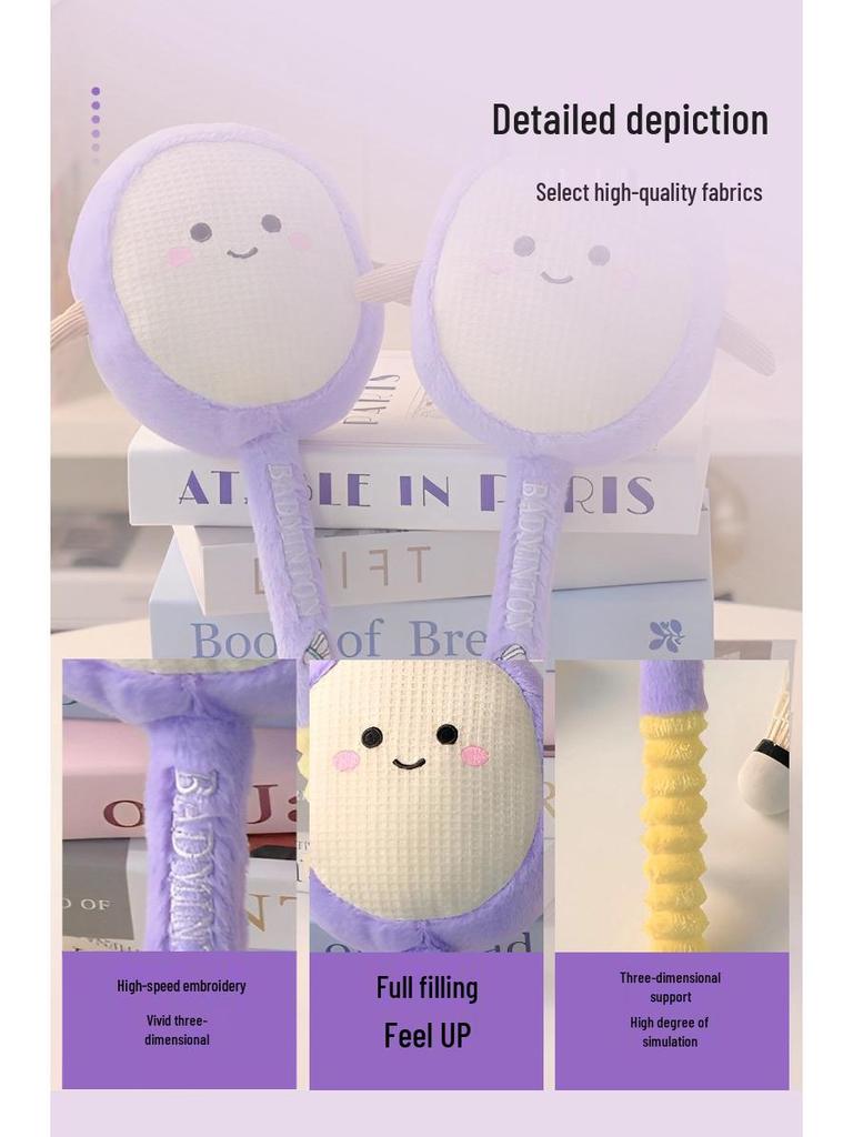 Cartoon Sports Ball Plush Toy: Tennis, Badminton, Basketball Gift Doll for Kids & Boyfriend