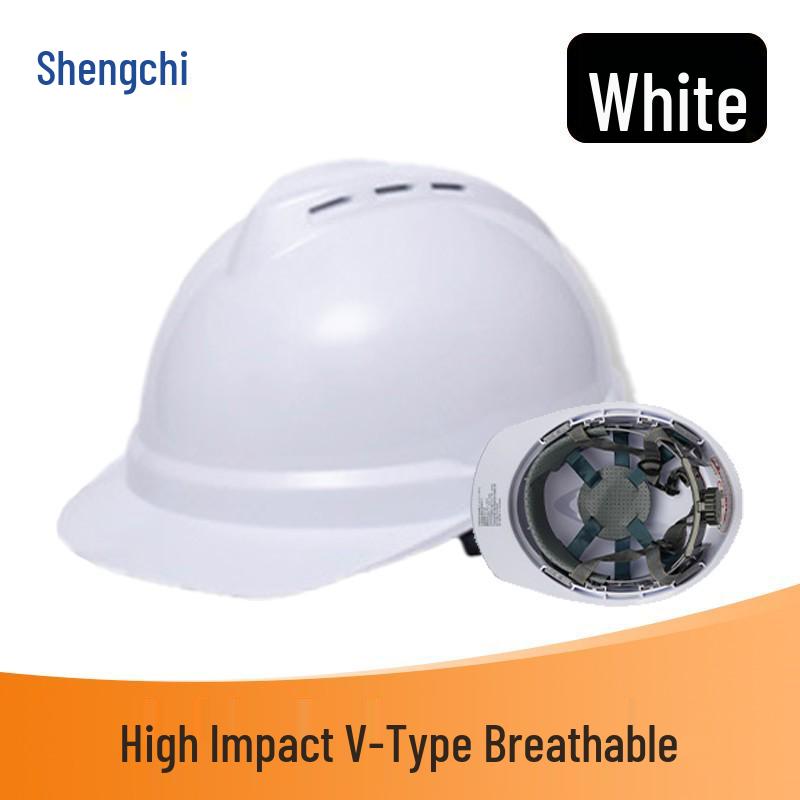 Shengchi Men's Anti-Smash Breathable Safety Helmet, Transparent Three-Ribbed, ABS Thickened for Construction Workers