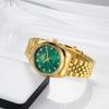 JEWELRYWE Quartz Analog Wristwatch with Luminous Casual Stainless Romantic Gift for Green Couple's Watch, Ultra-Thin Hands, Steel, Men's, Couples,