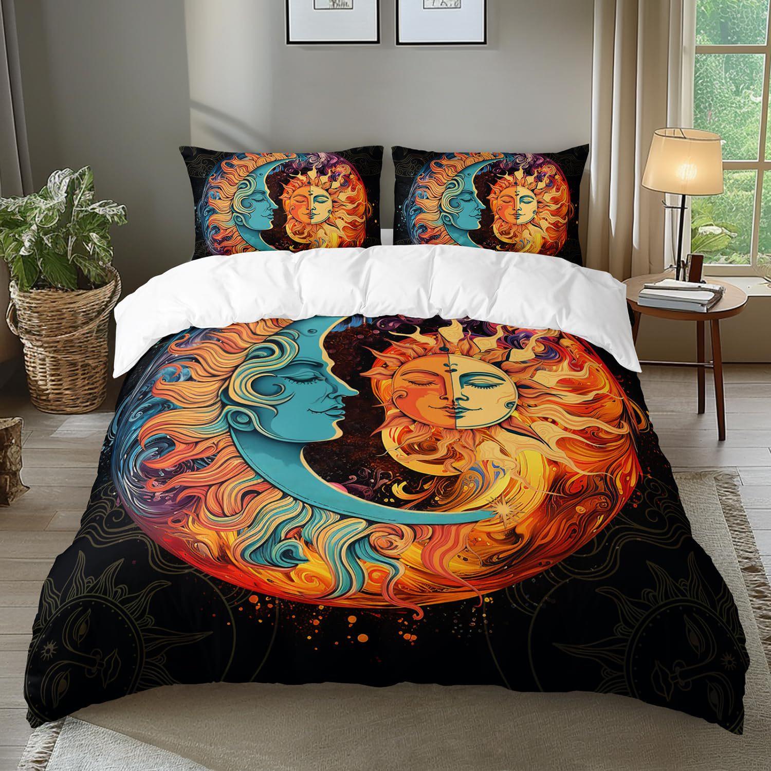 

Постельное белье Солнце и Луна Элегантный золотой комплект пододеяльника Солнце и Луна Набор из трех предметов AU King 220*240