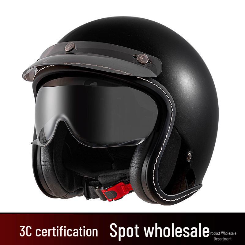 Best-Selling 3/4 DOT Motorcycle Helmet for Men & Women – Retro Scooter/Moped/Cruiser Style