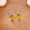 Citrine Gemstone 925 Sterling Silver Gift Jewelry Handmade Women Earrings 1.45" EE-129-5