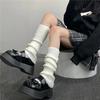 Leg Warmers Lolita Socks Y2K Knitted Warm Foot Cover White Black Warmer Lady Autumn Winter Crochet Sock Boot Cuffs