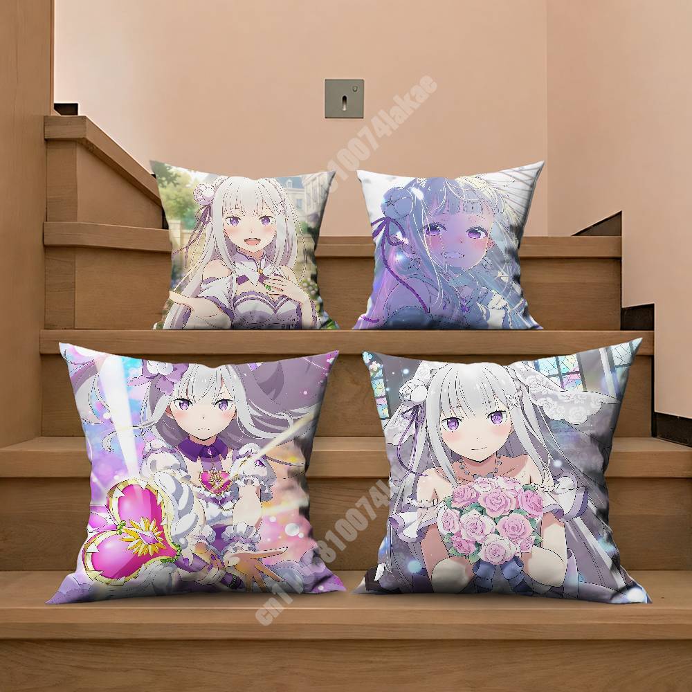 Emilia Re Zero Pillow Cover Sofa Couch Cushion Case Creative Workspace Accent Home Decor