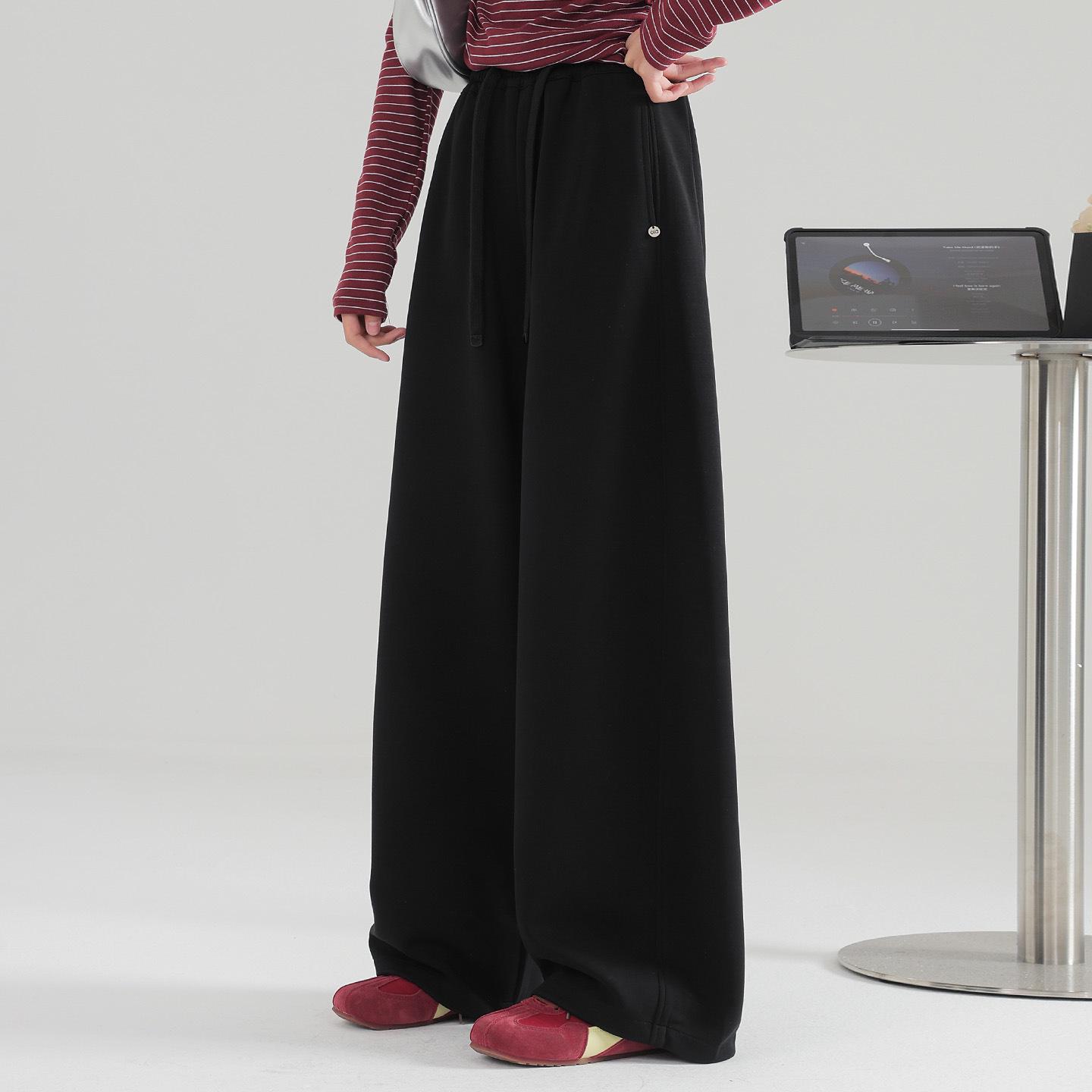 

Girls Wide-Leg Pants: Spring & Autumn Casual for Teens & Big Kids L чёрный